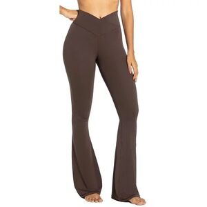 Sunzel Flare Crossover Yoga Pants | XS | Brown